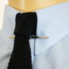 Collar bar ribbed silver