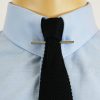 Collar bar ribbed silver