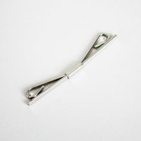 Collar bar ribbed silver