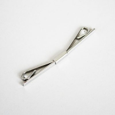 Collar bar ribbed silver