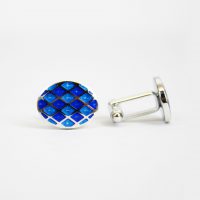 Blue Oval Harlequin Cufflinks