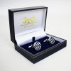 Black Chequer Round Cufflinks