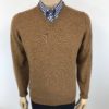 Tan Lambswool V neck