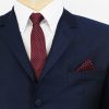 Silk Burgundy small polka/boarder pocket square