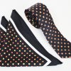 Silk Black Diamond Tie & pocket square