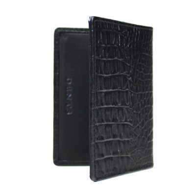 Dents card holder Crocodile Effect Black 5530