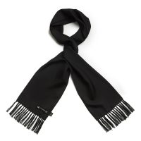 Plain black silk scarf