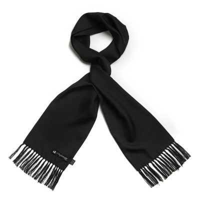 Plain black silk scarf