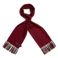 Plain burgundy silk scarf