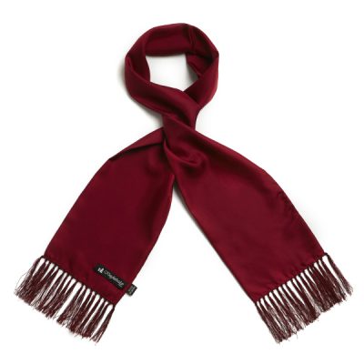 Plain burgundy silk scarf