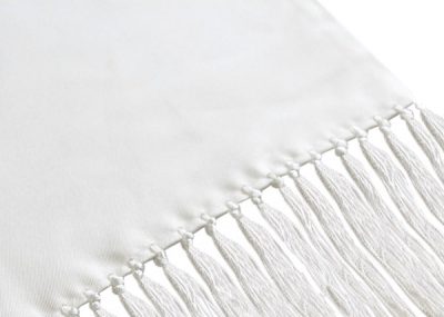 Plain white silk scarf